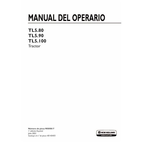 New Holland TL5.80, TL5.90, TL5.100 tractor pdf operator's manual ES