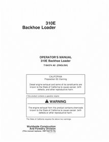 John Deere 310E backhoe loader pdf operator's manual 