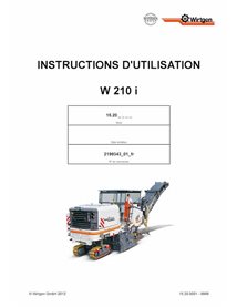 Wirtgen W210i (15.20) milling machine pdf operation and maintenance manual FR