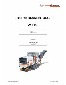 Wirtgen W210i (15.20) milling machine pdf operation and maintenance manual DE