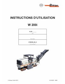 Wirtgen W200i (14.20) milling machine pdf operation and maintenance manual FR