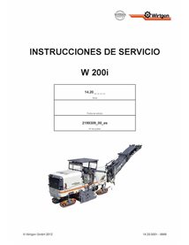 Wirtgen W200i (14.20) milling machine pdf operation and maintenance manual ES