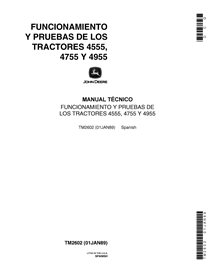 TM2602 John Deere 4555, 4755, 4955 tractor technical manual - all inclusive ES (TM2602)