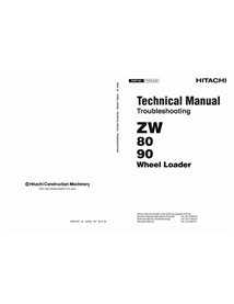 Hitachi ZW80, ZW90 wheel loader pdf troubleshooting technical manual 