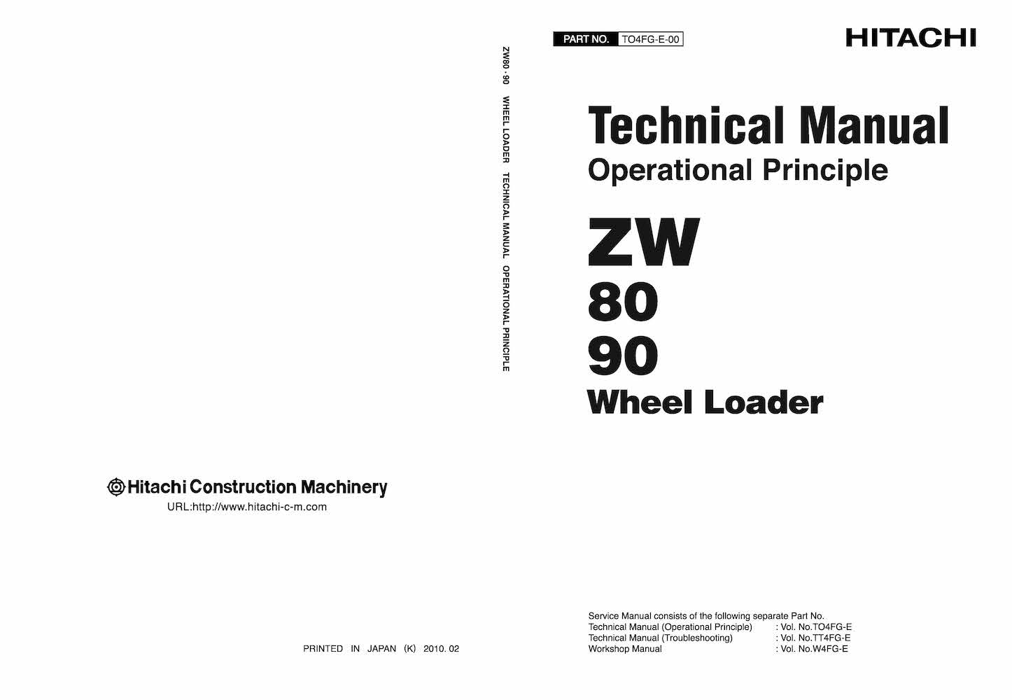 Hitachi ZW80, ZW90 wheel loader pdf operational principle technical manual