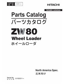 Hitachi ZW80, ZW90 wheel loader pdf parts catalog 