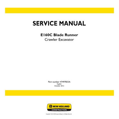 Manual de servicio de la excavadora de cadenas New Holland E160C Blade Runner - New Holland Construcción manuales - NH-47497833A