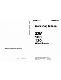 Hitachi ZW100, ZW120 wheel loader pdf workshop manual 