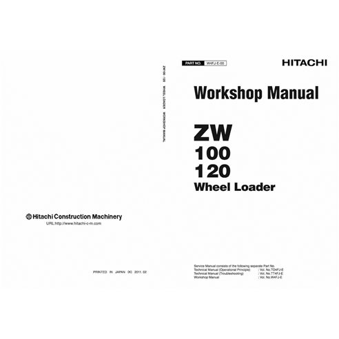 Hitachi ZW100, ZW120 wheel loader pdf workshop manual 