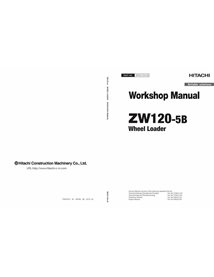 Hitachi ZW120-5B wheel loader pdf workshop manual 