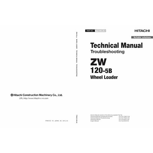 Hitachi ZW120-5B wheel loader pdf troubleshooting technical manual 