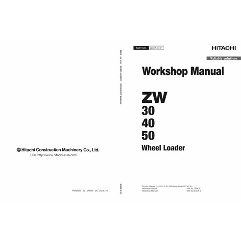 Hitachi ZW30, ZW40, ZW50 wheel loader pdf workshop manual 