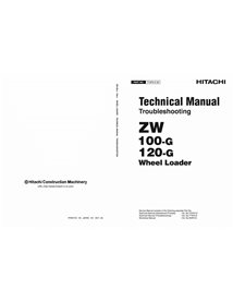 Hitachi ZW100-G, ZW120-G wheel loader pdf troubleshooting technical manual 