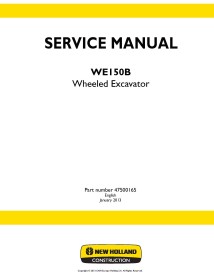 New Holland WE150B wheeled excavator service manual - New Holland Construction manuals - NH-47500165A