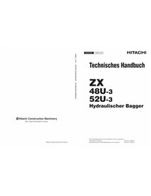 Hitachi ZX48U-3, ZX52U-3 excavator pdf technical manual DE