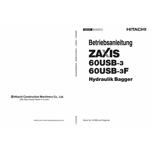 HITACHI-GM1N01-2 Hitachi ZX60USB-3, ZX60USB-3F excavator pdf operator's manual DE
