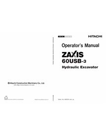 HITACHI-EM1N1NA12 Manuel d'utilisation de l'excavatrice Hitachi ZX60USB-3 au format PDF