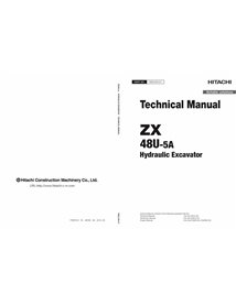 Hitachi ZX48U-5A excavator pdf technical manual 