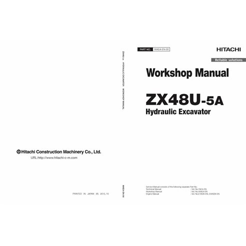 Hitachi ZX48U-5A excavator pdf workshop manual 