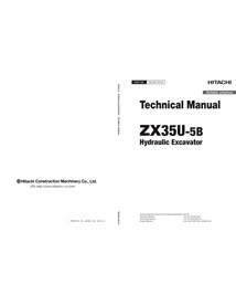 Hitachi ZX35U-5B excavator pdf technical manual 