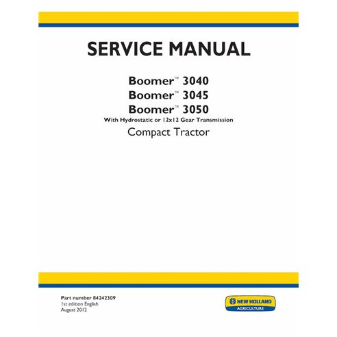 NH-84242309-SM Manuel d'entretien PDF du tracteur compact New Holland Boomer 3040, 3045, 3050