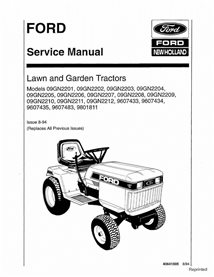 New Holland Ford Series 09GN- lawn tractor pdf service manual 