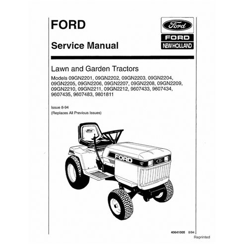 New Holland Ford Series 09GN- lawn tractor pdf service manual 