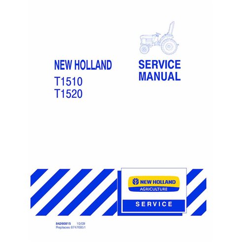 NH-84260810-SM Manuel d'entretien du tracteur New Holland T1510, T1520 au format PDF