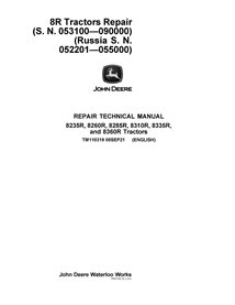 TM110319 Manual de reparação dos tratores John Deere 8235R, 8260R, 8285R, 8310R, 8335R e 8360R, números de série 052201 a 055000