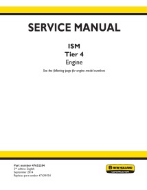 New Holland ISM Tier 4 engine service manual - New Holland Construction manuals - NH-47632284