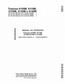 JD-OMAL215457-PT Manuel d'utilisation du tracteur John Deere 6105M, 6115M, 6125M, 6130M, 6140M MY13-15 PT (OMAL215457)