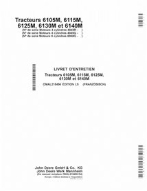 JD-OMAL215456-FR Manual del operador del tractor John Deere 6105M, 6115M, 6125M, 6130M, 6140M MY13-15 FR (OMAL215456)