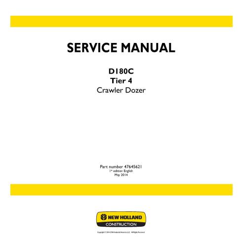 New Holland D180C Tier 4 crawler dozer service manual - New Holland Construction manuals