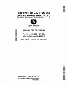 JD-OMAL234743-ES Manual do operador do trator John Deere 6R230, 6R250 MY22 - PT (OMAL234743)