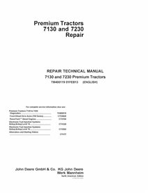 TM400119 Manual técnico de reparación de tractores John Deere 7130 y 7230 (TM400119)