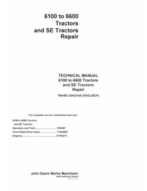 TM4493 John Deere 6100, 6200, 6300, 6400, 6506, 6600 tractor pdf repair technical manual