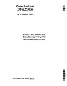 JD-OMH219424-ES John Deere 9560, 9660 SN 715101- combine operator's manual ES (OMH219424)