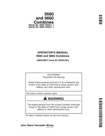 JD-OMH208517 Manual del operador de la cosechadora John Deere 9560, 9660 SN 705201 (OMH208517)