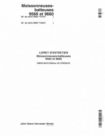 JD-OMH219419-FR John Deere 9560, 9660 SN 715101- combine operator's manual FR (OMH219419)