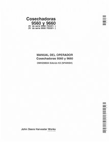JD-OMH208554-ES Manual do operador da colheitadeira John Deere 9560, 9660 SN 705201 - ES (OMH208554)