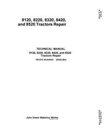 TM1970 John Deere 8120, 8220, 8320, 8420, and 8520 tractors pdf repair technical manual