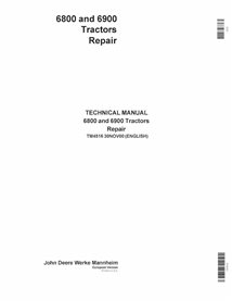 TM4516 Manuel technique de réparation des tracteurs John Deere 6800 et 6900 (TM4516)