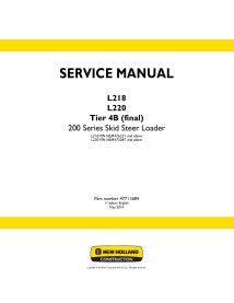 Manual de servicio de la cargadora deslizante New Holland L218 / L220 Tier 4B - New Holland Construcción manuales - NH-47711684