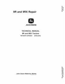 TM164919 Manual técnico de reparo em PDF do trator John Deere 9R390, 9R440, 9R490, 9R590, 9R640, 9RX490, 9RX540, 9RX640
