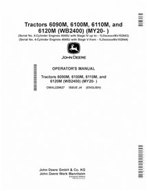 JD-OMAL229627 John Deere 6090M, 6100M, 6110M, 6120M MY20- tractor pdf operator's manual