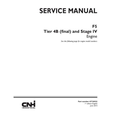 Manual de servicio del motor New Holland F5 Tier 4B - Construcción New Holland manuales
