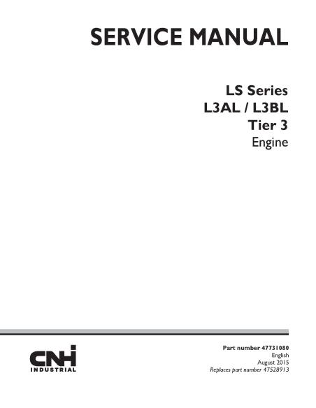 New Holland L3AL / L3BL Tier 3 engine service manual - New Holland Construction manuals - NH-47731080