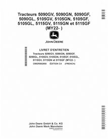 John Deere 5090-5115 GF, GN, GL, GV MY22- EU tractor pdf operator's manual FR