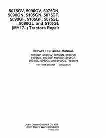 TM410019 Manuel de réparation des tracteurs John Deere 5075G, 5080G, 5085G, 5090G, 5100G - Série 5G (MY17- UE) (TM410019)