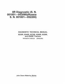 TM104219 John Deere 8225R, 8245R, 8270R, 8295R, 8320R, 8345R SN 1001-53099 tractor diagnostic technical manual (TM104219)